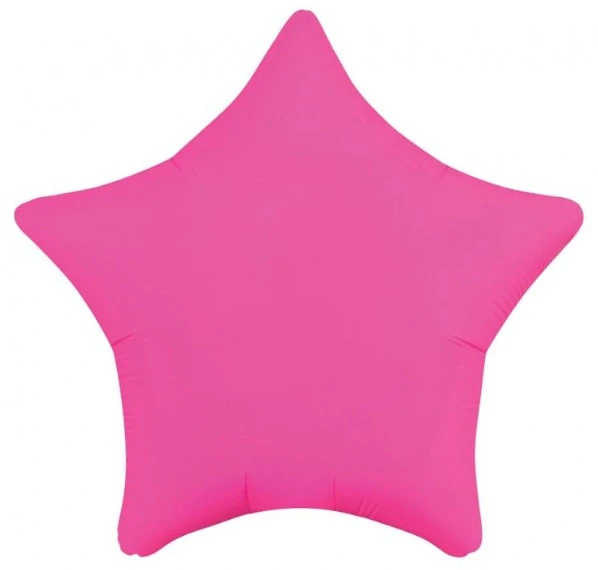 STAR 22 - Fóliový balonek hvězda neon fuchsiová – 48 cm / opravdu jedovatá barvička :)