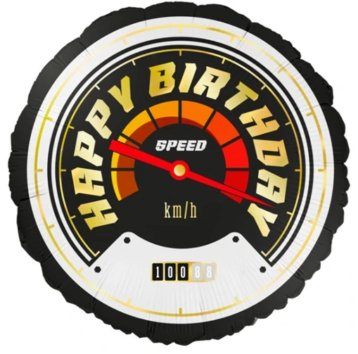HAP 132 Fóliový balónek Happy Birthday tachometr 45cm