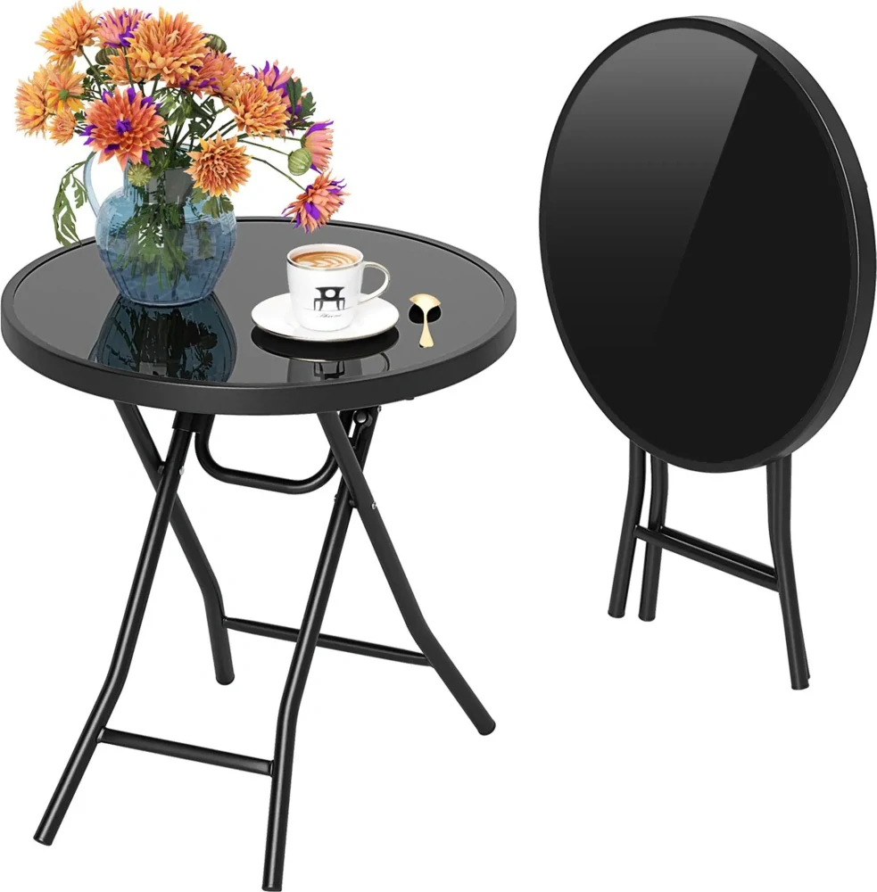 Bistro stůl nízký, koktejlový 60x70cm / black glass - půjčovna