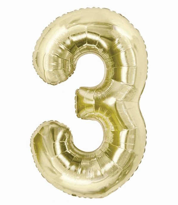 Číslice 3 - Champagne 85cm