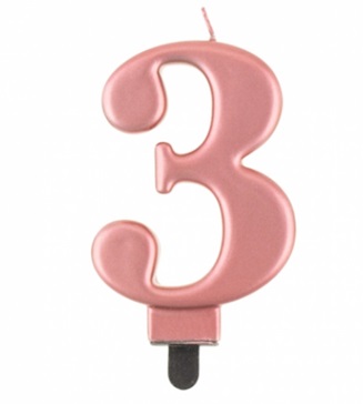 Svíčka č. 3 Rose gold 8cm