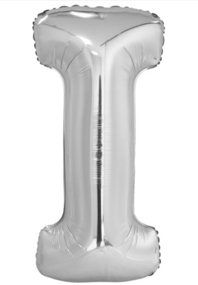 X-33 Písmeno I stříbrné 100cm / včetně helia