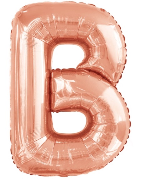 X-39 Písmeno B Rose gold 100cm / včetně helia