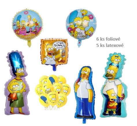SADA 46 Simpsonovi 11ks / rozměry v galerii / včetně helia