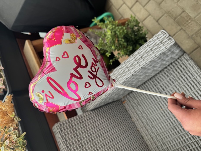 Srdce na tyčku 03 - růžové I love you
