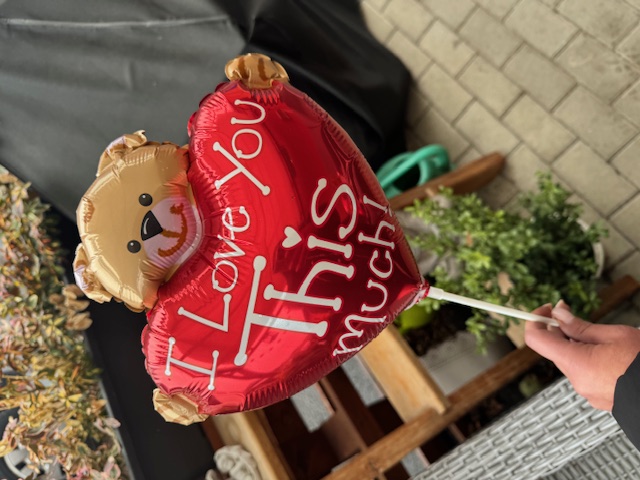Srdce na tyčku 10 - medvídek I love you