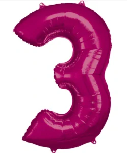 x-47 číslice 3 magenta růžová 86cm