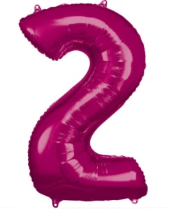 x-48 číslice 2 magenta růžová 86cm
