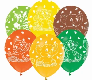 BAL 94 - Latexové balonky Zvířátka z Afriky 30 cm / 5ks