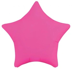 STAR 22 - Fóliový balonek hvězda neon fuchsiová – 48 cm / opravdu jedovatá barvička :)