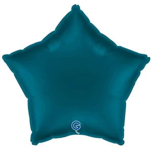 STAR 24 Fóliový balonek hvězda modrá - Satin Petrol Blue 45 cm