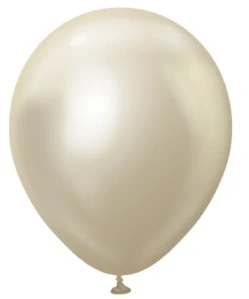 Latexový balonek - chromové bilé zlato 30 cm