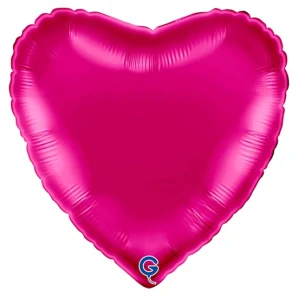 SR 98 Fóliový balonek srdce tmavě růžové - Magenta 45 cm