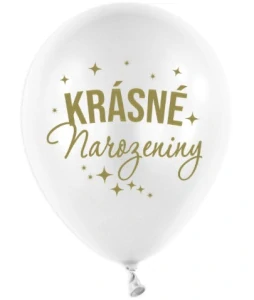 BAL 105 - Balonky s potiskem Krásné narozeniny, Bílé 30cm