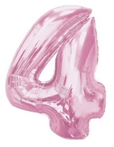 Číslice "4" světle růžová 92cm fóliový balónek