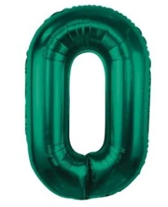 Číslice "0" smaragdová (85cm) - fóliový balónek