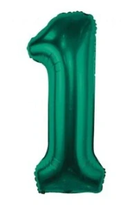 Číslice "1" smaragdová (85cm) - fóliový balónek