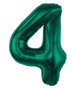 Číslice "4" smaragdová (85cm) - fóliový balónek