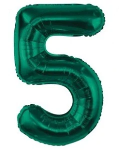 Číslice "5" smaragdová (85cm) - fóliový balónek