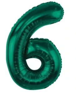 Číslice "6" smaragdová (85cm) - fóliový balónek