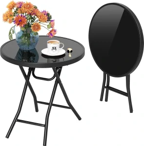 Bistro stůl nízký, koktejlový 60x70cm / black glass - půjčovna
