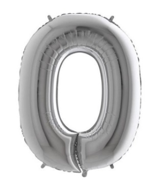 xČíslice 0 - silver 80 cm nelétá