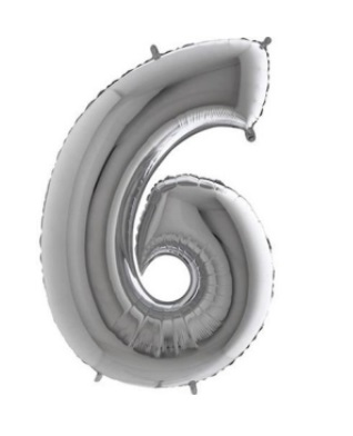 xČíslice 6 - silver 80 cm nelétá