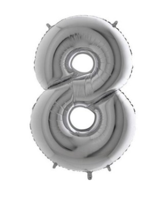 xČíslice 8 - silver 80 cm nelétá