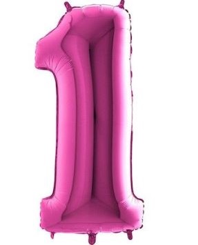 xČíslice 1 - tmavě růžová 70 cm nelétá