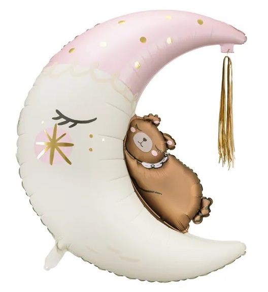 MIMI 18 - medvídek na měsíci / pink / 86x76cm