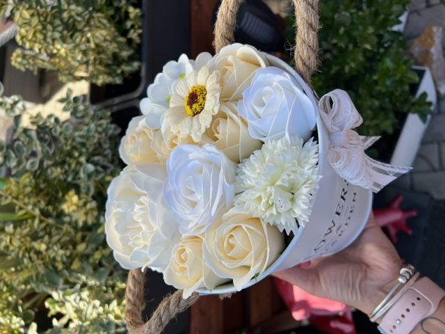 Flower box - plecháček Champagne M / 20cm výška