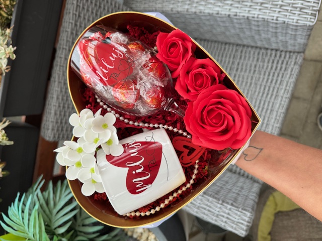 Love box - ❤ / hrníček + sklenička / red