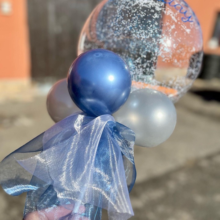 Dekorace - Bubble balónek na tyčce s potiskem