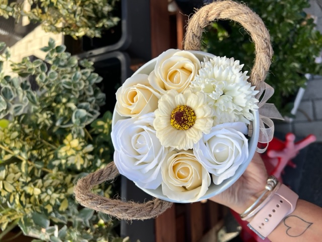 Flower box - plecháček Champagne S / 14 cm výška