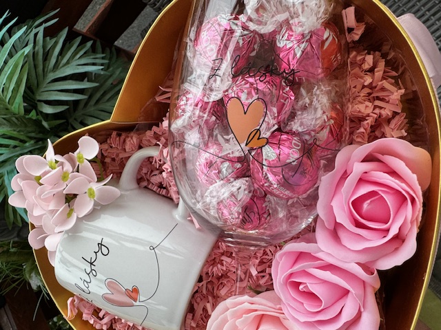 Love box - ❤ / hrníček + sklenička / pink