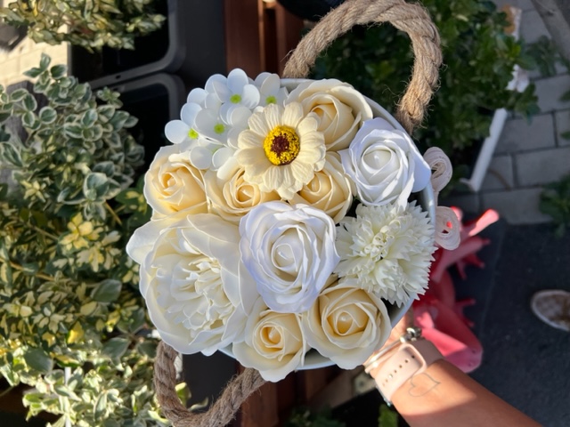 Flower box - plecháček Champagne M / 20cm výška