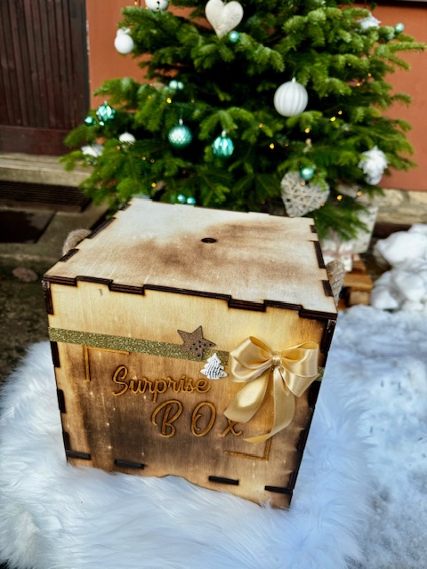WOOD Dřevěný box - krychle 25x25x25 cm + Vaše náplň