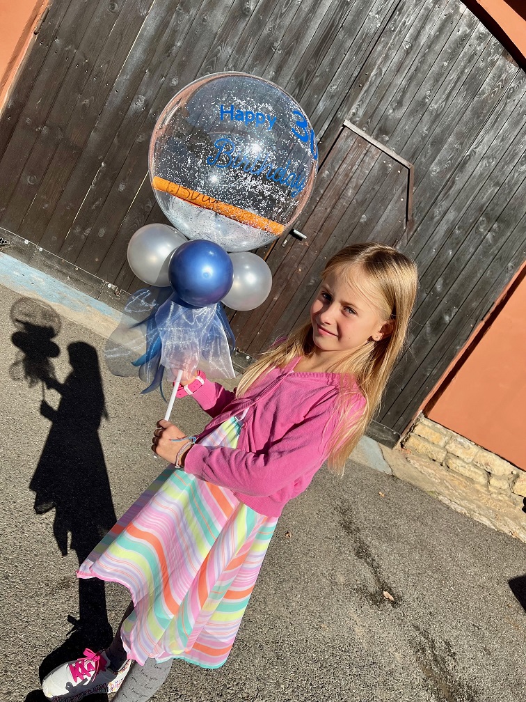 Dekorace - Bubble balónek na tyčce s potiskem
